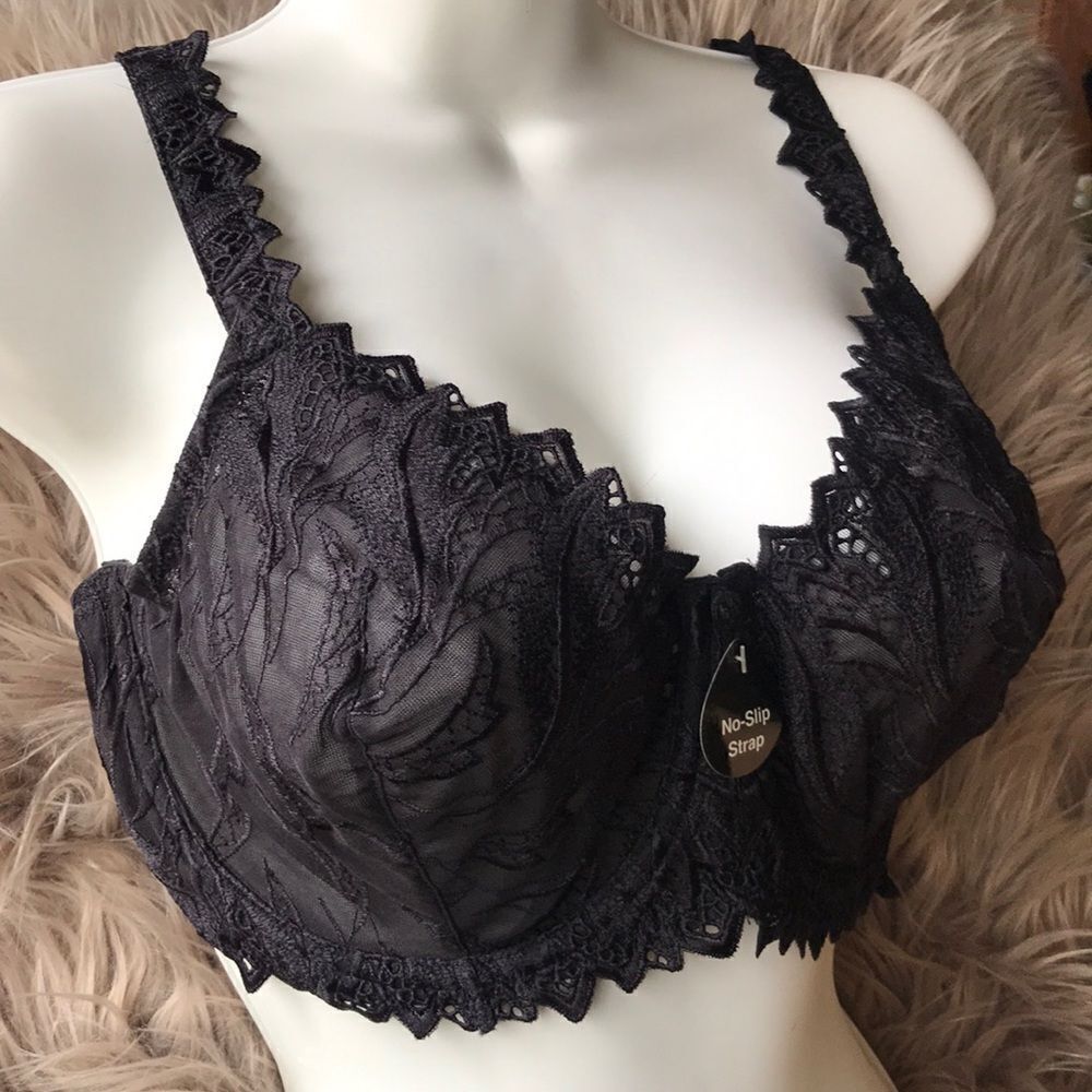 Bali Lace unlined underwire no slip black